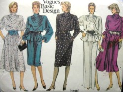 1198 COWL DRESS, TOP, STRAIGHT -FLARE SKIRT LENGTHS PATTERN 8 or 12